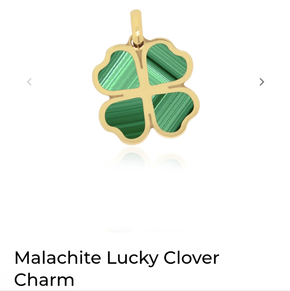 14k yellow gold clover charm